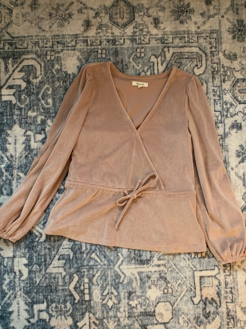 Madewell blush pink corduroy top XS